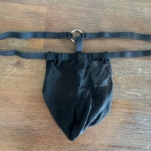Thong - Malibu Black Nylon Underwear with Straps